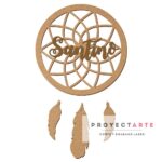 Atrapasueños con plumas y nombre