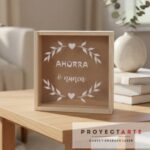 Caja alcancia de madera