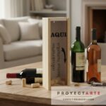 Porta Botella y Corchera en madera