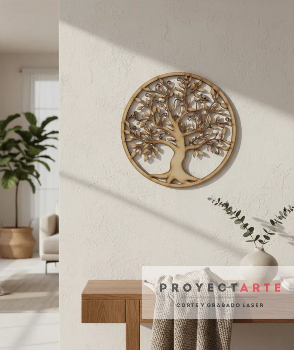 ca318 natural Árbol con pájaros - Image 1