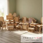 Juego Muebles Madera Proyectarte Para Casa De Muñecas Barbie