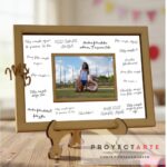 Cuadro para firmas con portarretrato chico en fibra de madera