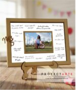 Cuadro para firmas con portarretrato chico en fibra de madera