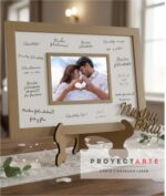 Cuadro para firmas con portarretrato grande en fibra de madera