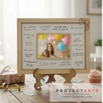 Cuadro para firmas con portarretrato grande en mdf de 3mm