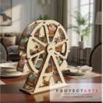 Porta Cupcakes Muffins Proyectarte, Rueda Madera, 8 Canastos