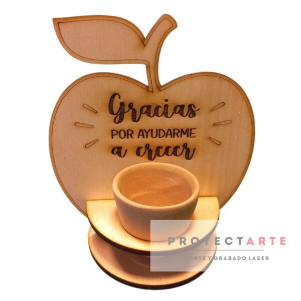 Manzana porta maceta con mensaje