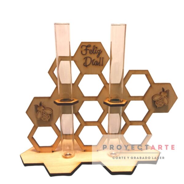 Soporte en forma de panal para dos tubos