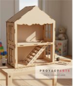 Casa Muñecas Pequeñas 8-10cm Proyectarte + Muebles, Madera