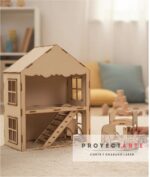 Casa Muñecas Pequeñas 8-10cm Proyectarte + Muebles, Madera - Image 3