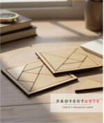 Set 2 Puzzles Proyectarte, Tangram Sin Pintar Madera 15x15cm