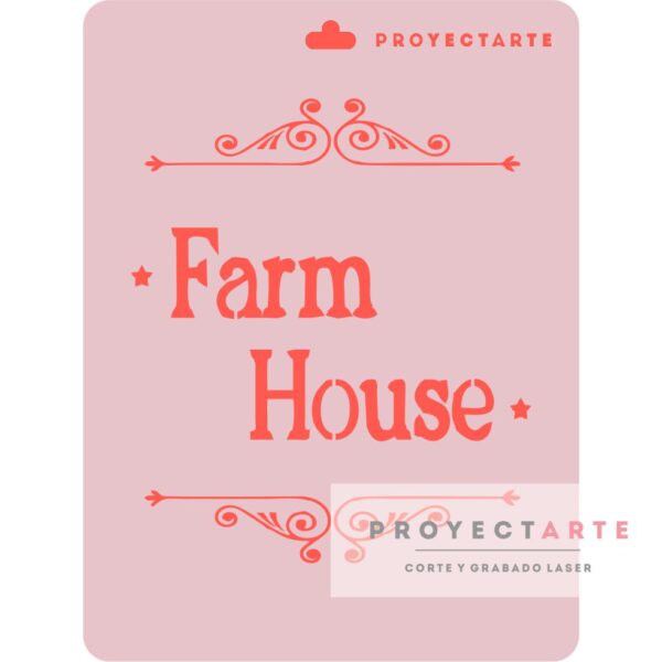 Stencil Farm House