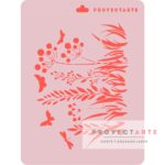 Stencil Campo de flores y mariposas