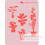 Stencil maceta con flores