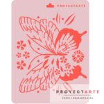 Stencil mariposa con flores