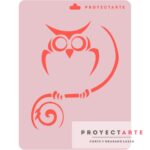 Stencil Buho en rama