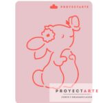 Stencil Coneja con mariposa