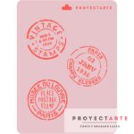 Stencil Tres sellos postales