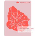 Stencil Mapa de Uruguay con Sol