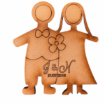 Pareja con iniciales y fecha