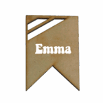 Banderín calado con nombre