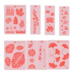 Pack Stencils Decorativos Flores Y Hojas