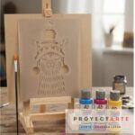 Kit Arte Proyectarte, Mini Atril, Pinturas, Pincel Y Stencil