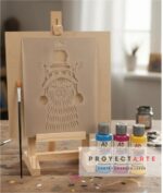 Kit Arte Proyectarte, Mini Atril, Pinturas, Pincel Y Stencil