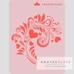 Stencil Pluma de corazones