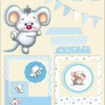 Sticker ratón celeste