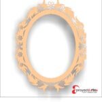 espejo oval con flores 25x19cm espejo de 13x17cm