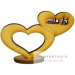 Cartel corazón doble con mis 15