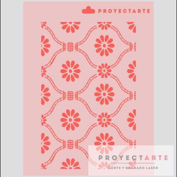 Stencil patron con flores