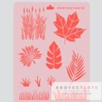 Stencil Pasto y Hojas Largas