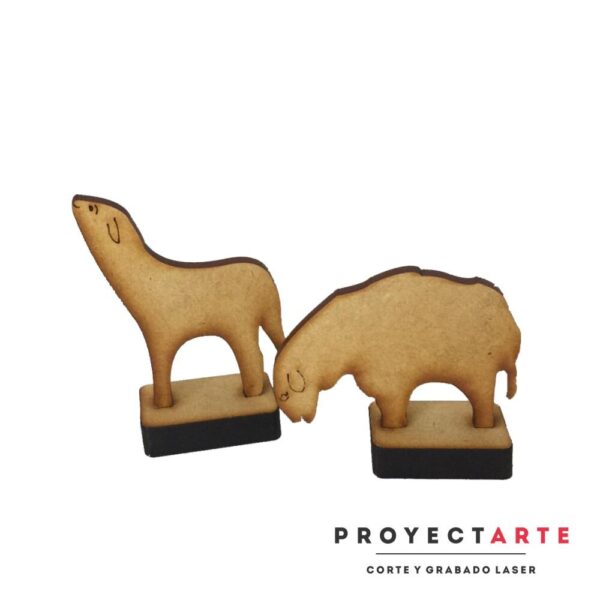 Par de ovejas con base en mdf de 9mm