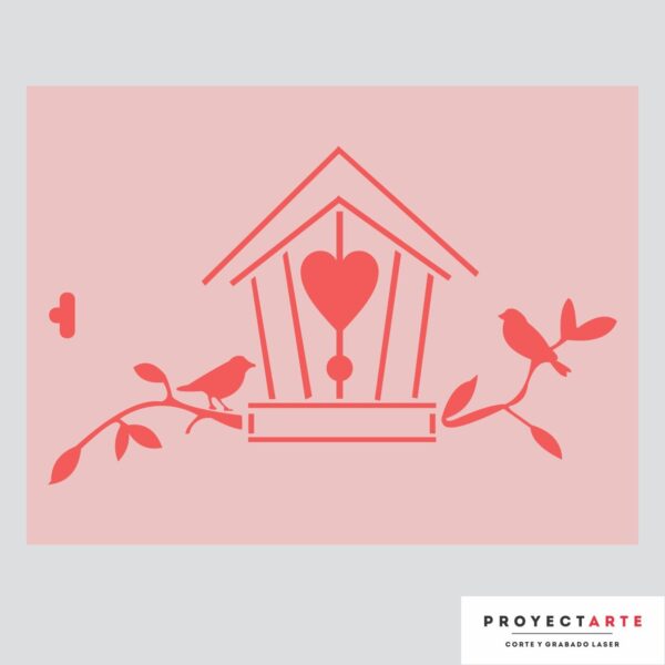 Stencil Casita de pájaros