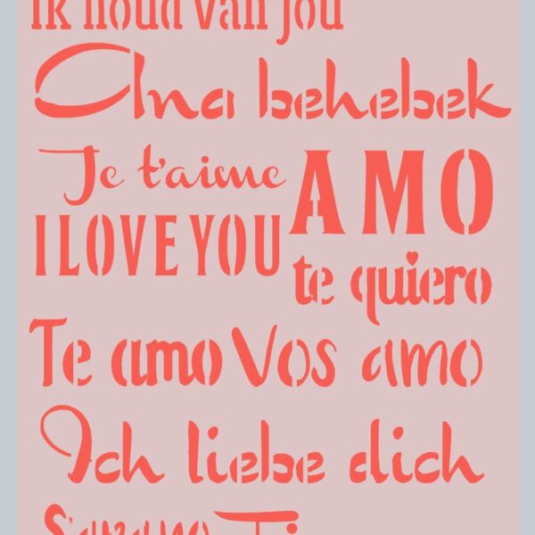 Stencil Te amo