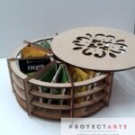 Caja de té circular