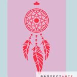 Stencil atrapasueños con plumas