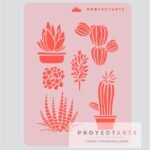Stencil Cactus con Flores