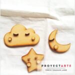 Nube, luna y estrella 3D