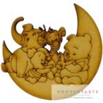 Winnie pooh con amigos en luna