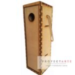 Caja vertical para Vino con tapa corrediza y asa