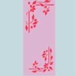 Stencil esquineros enredadera flores y hojas chico