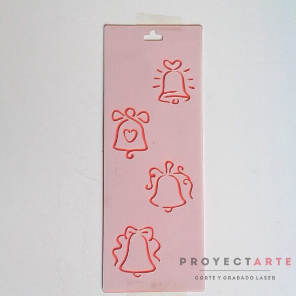 Stencil campanitas navideñas chico