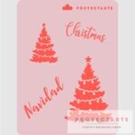 Stencil Arbolitos navideños christmas