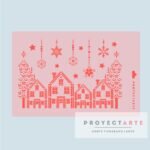 Stencil Paisaje navideño grande