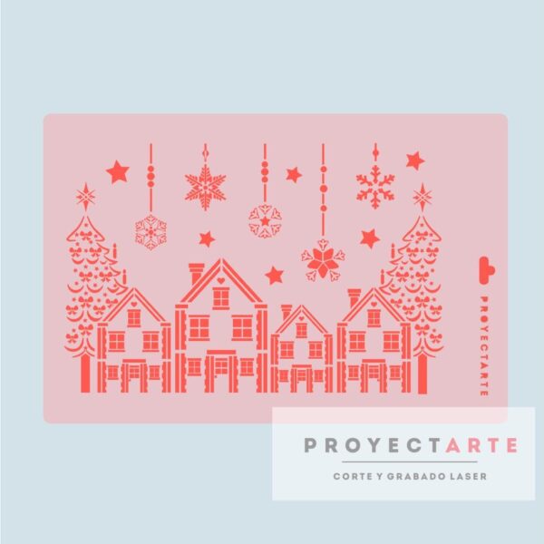 Stencil Paisaje navideño grande