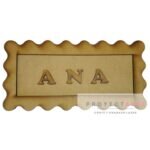 Cartel rectangular puntilla c/nombre