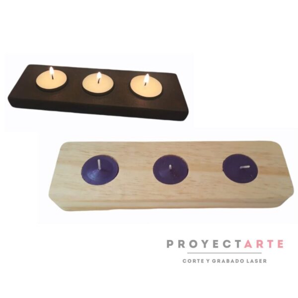 Soporte para tres velas